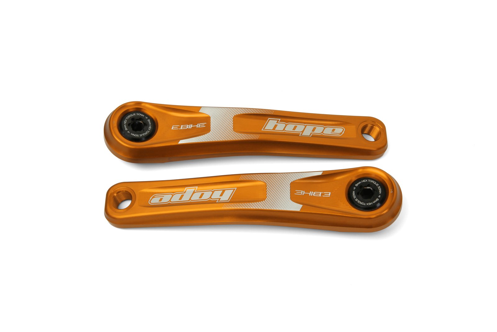 Hope E-Bike crankset standard offset for Bosch Gen 2 and Gen 4 motors in orange
