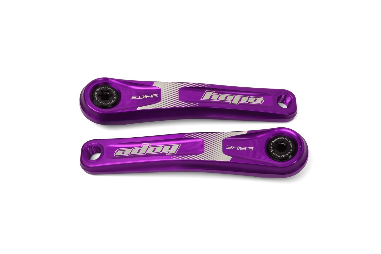 Hope E-Bike crankset standard offset for Bosch Gen 2 and Gen 4 motors in purple