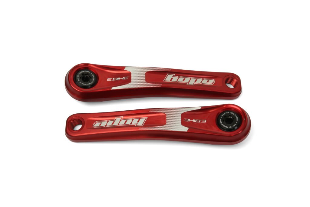 Hope E-Bike crankset standard offset for Bosch Gen 2 and Gen 4 motors in red